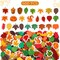 500 Pieces Fall Leaf Foam Stickers Thanksgiving Glitter -multicolor